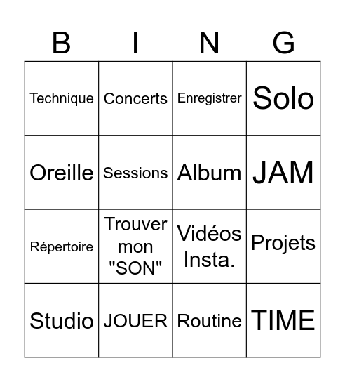 2025 - DRUMS Bingo Card