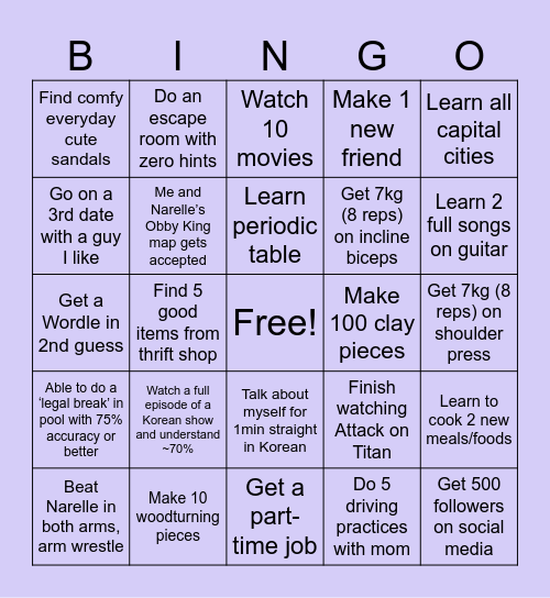 2025 | Brooke’s Bingo Card