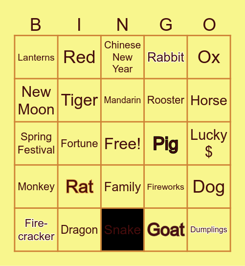 CNY Bingo Card