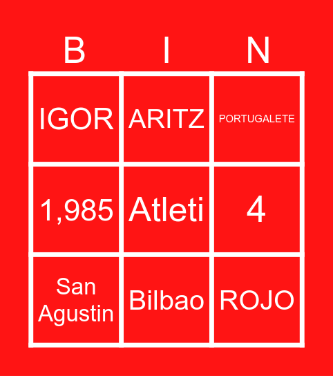 L O S    4 0     D E     I G O R Bingo Card