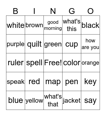 Starter Units 1~3 Bingo Card