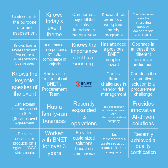 BNETGO Bingo Card
