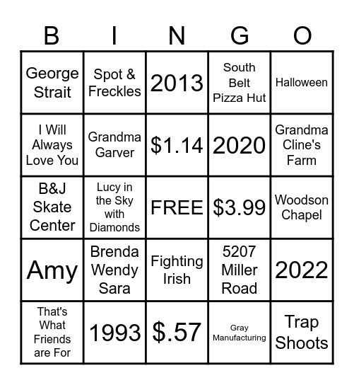 HAPPY 50TH AMY! Bingo Card