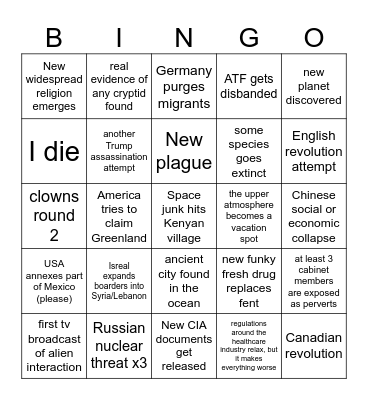 2025 Bingo Card
