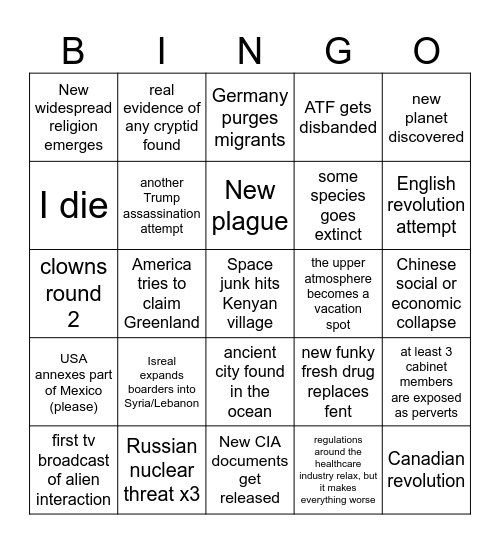 2025 Bingo Card
