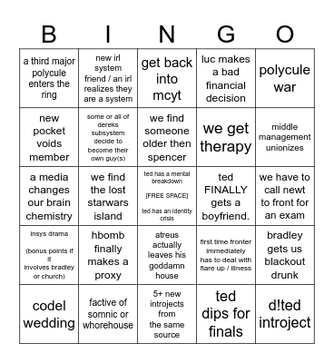 serif skeleton 2025 Bingo Card