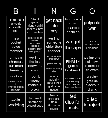 serif skeleton 2025 Bingo Card