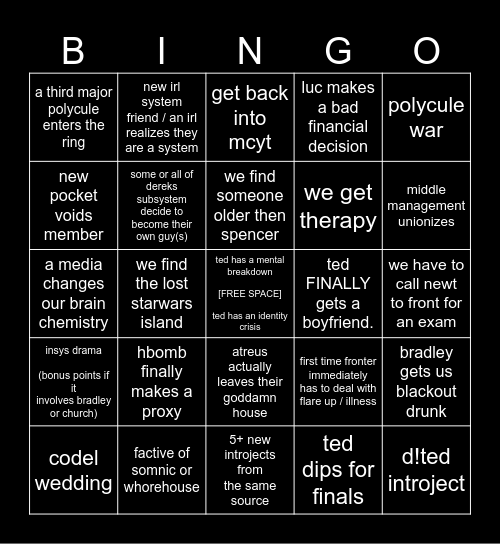 serif skeleton 2025 Bingo Card