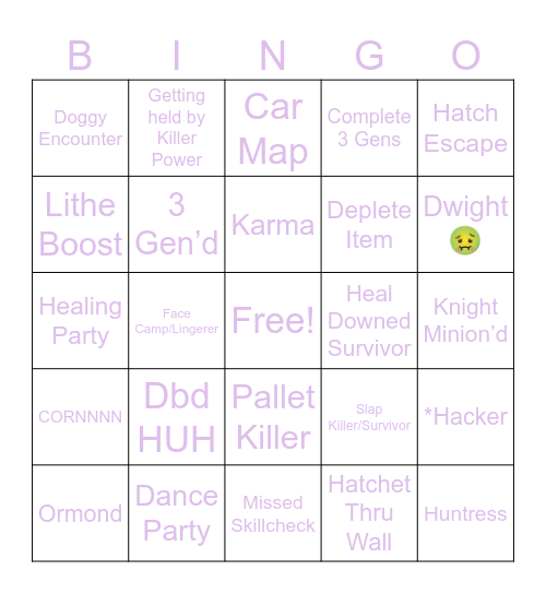 Deeb Bingo Card