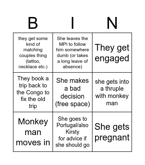 Marie is Dumb Bingo Card