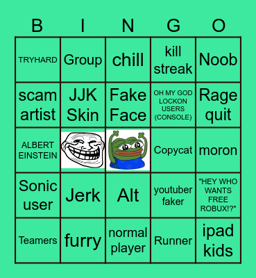 TSB bingo Card