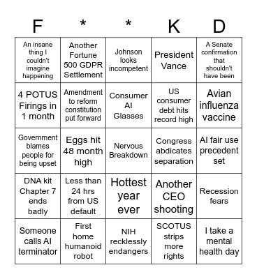 2025 Bingo Card