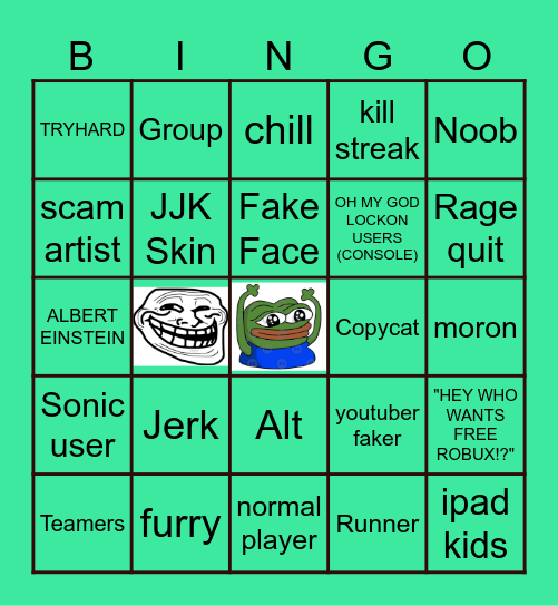 TSB bingo Card