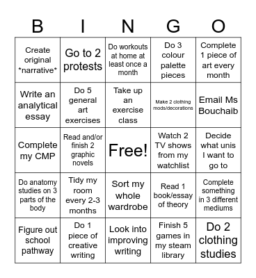 2025 Bingo Card