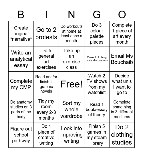 2025 Bingo Card