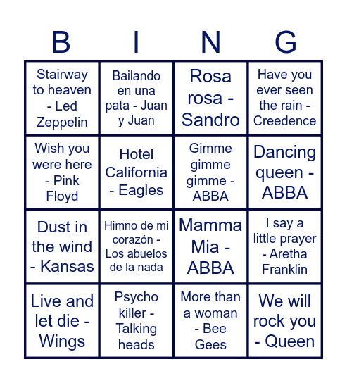 El bingo de Jorgito Bingo Card