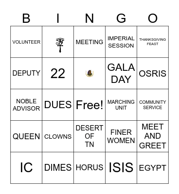 Moolah Court No. 22 Bingo Card