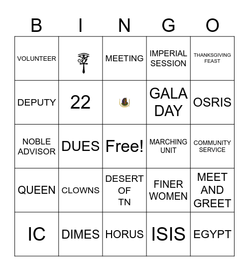 Moolah Court No. 22 Bingo Card
