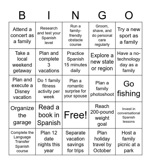 2025 Bingo Card