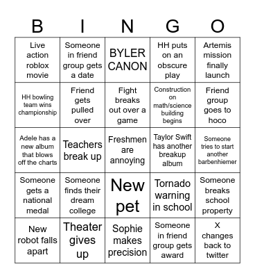 2025 Bingo Card