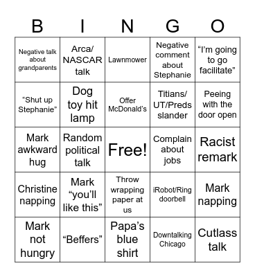 Kristl house Bingo Card