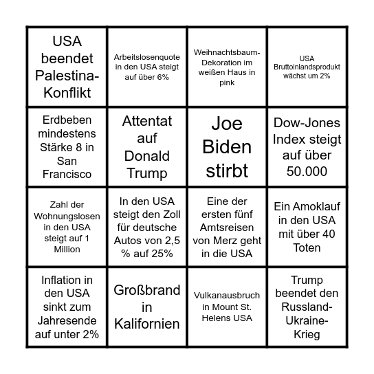 Mama's Bingo 2025 Bingo Card