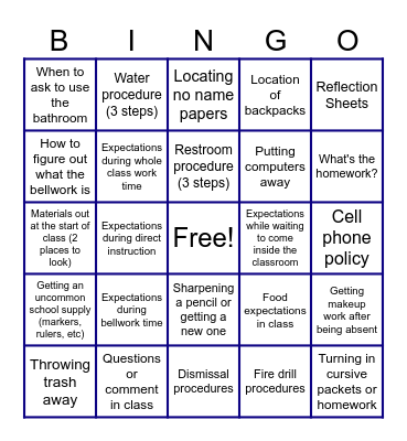 Ms. Campbell's Writing Class Bingo Card
