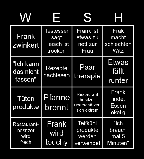 ROSINS REST. BINGO Card