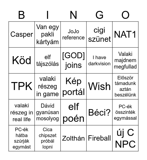 DND24 Bingo Card