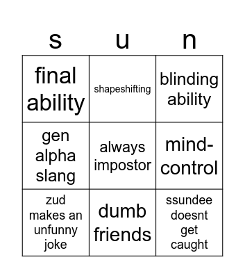 ssundee idk Bingo Card