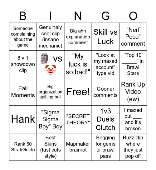 Brawl Bingo Card