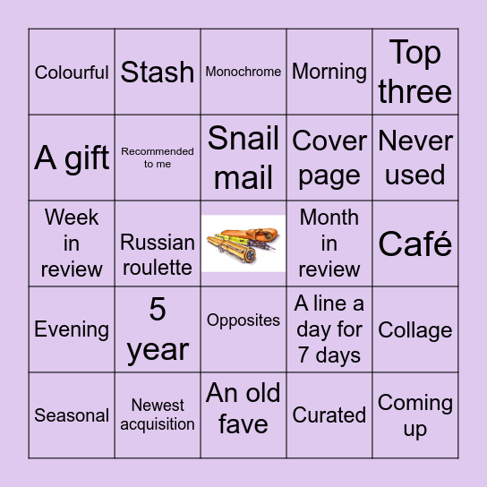 Journaling bingo Card