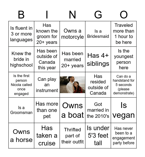 Find Someone Who..... Bingo Card