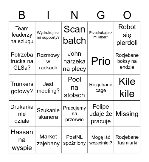 IDL BINGO Card