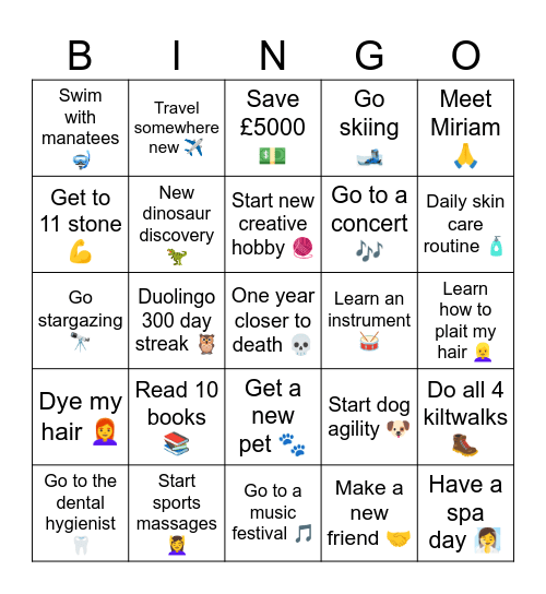 Bingo 2025 Bingo Card