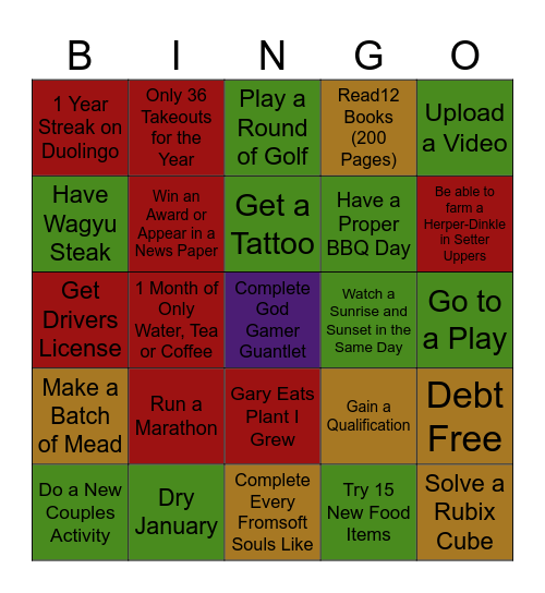 2025 Bingo Card