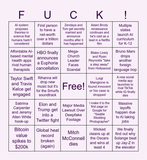 2025 Bingo Card