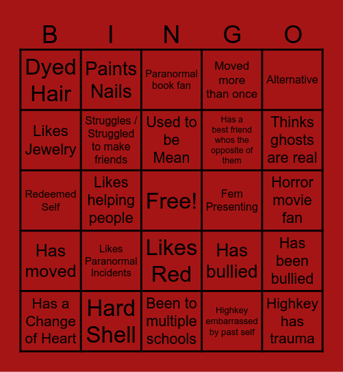 Poppy Kinnie Bingo Card