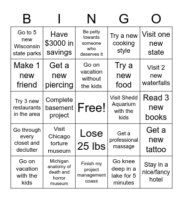 BINGO 2025 Bingo Card
