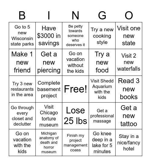 BINGO 2025 Bingo Card