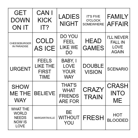 HOF 2024 Bingo Card