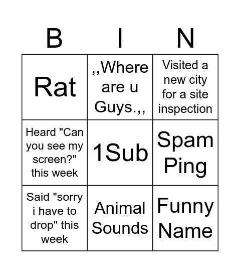 OBS Bingo Card