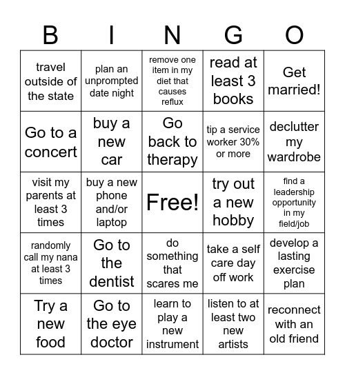 2025 Bingo Card