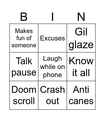 Tru Bingo Card
