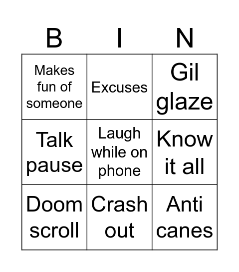 Tru Bingo Card