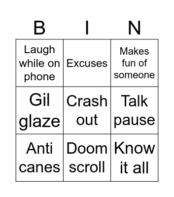 Tru Bingo Card