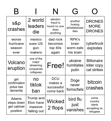 2025 Bingo Card