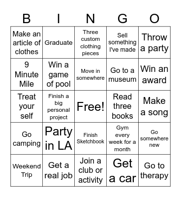 2025 New Year Bingo Card