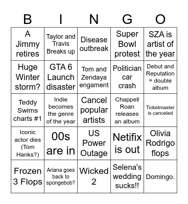 2025 Bingo Card