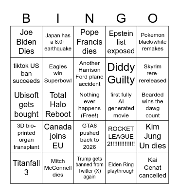 2025 BINGOOO Bingo Card